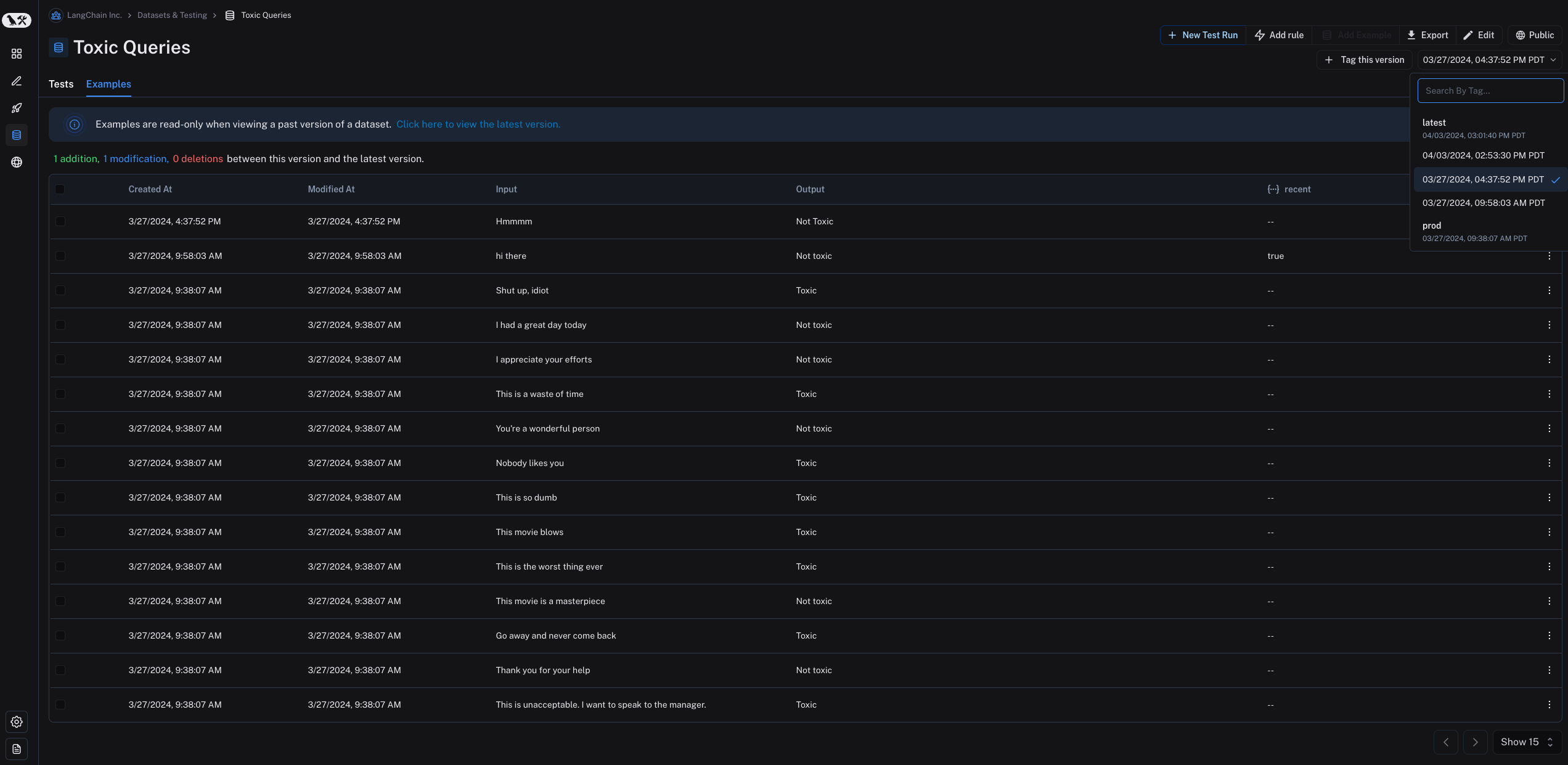 Version Datasets